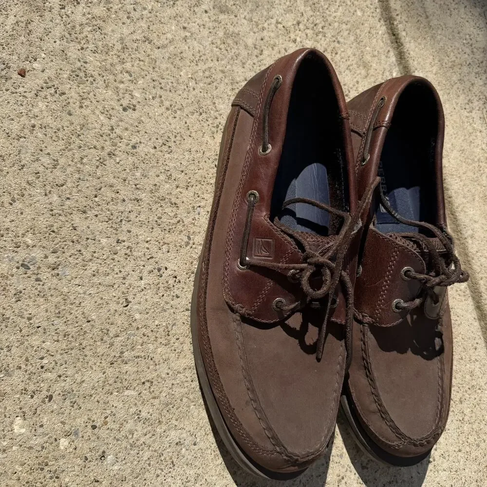 Sperry Men's Brown Leather Top Sider Boat Shoes | Size 11